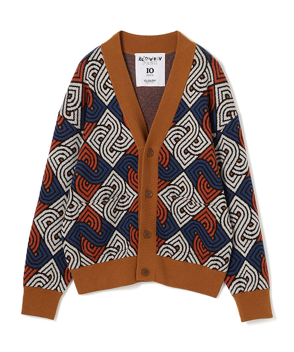 Wool/Nylon Knit Cardigan RED