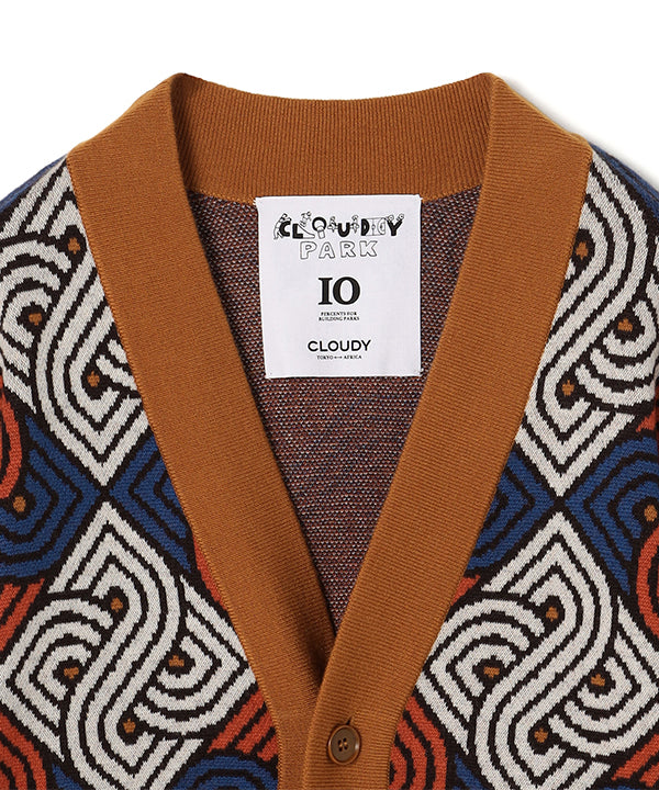 Wool/Nylon Knit Cardigan RED