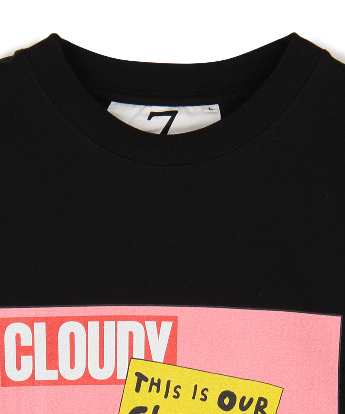 プリントロングTシャツ THIS IS OUR CLOUDY ブラック