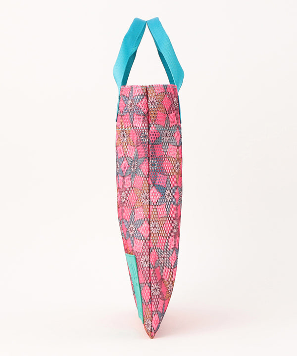 African Textile Mesh Tote Bag (Small) E.BLUE