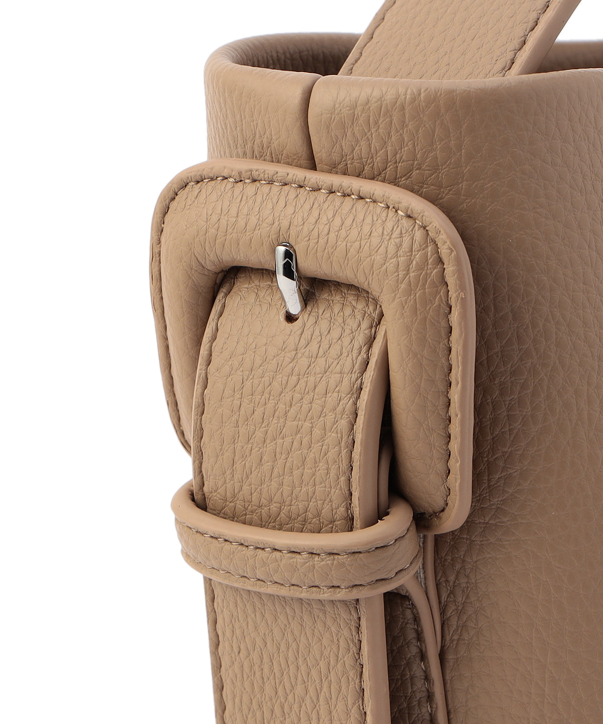 Coverd Buckle Hand Bag BEIGE