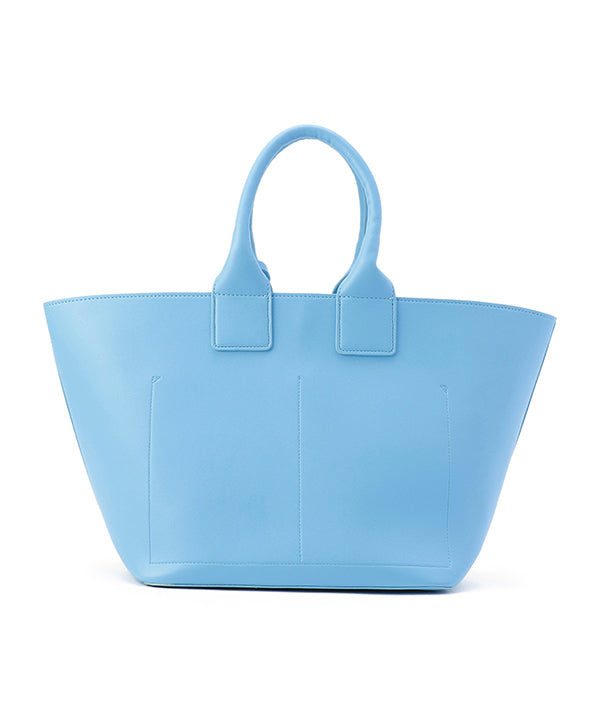 Printed Fake Leather 2Way Handbag (Medium) SAX