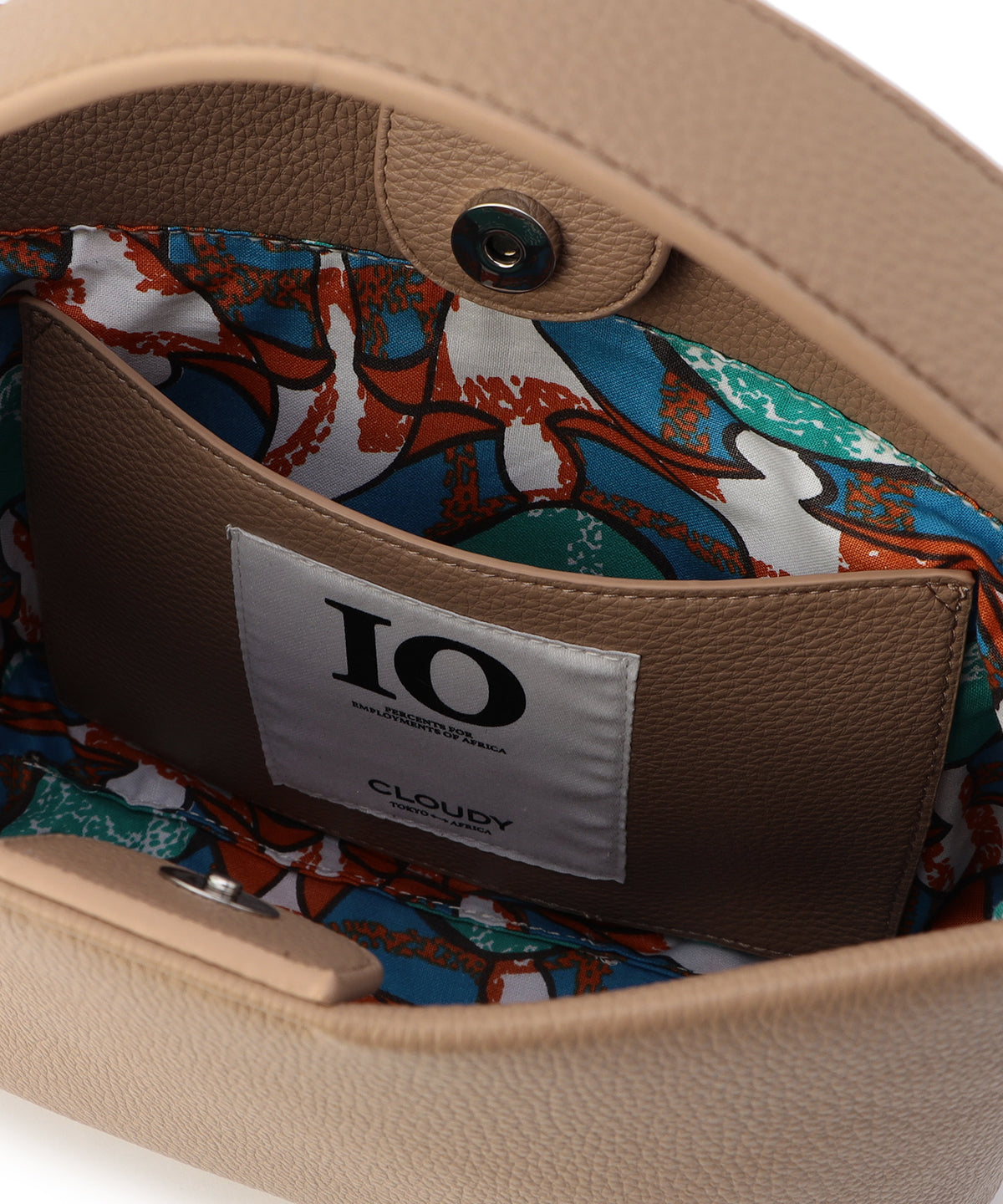 Coverd Buckle Hand Bag BEIGE