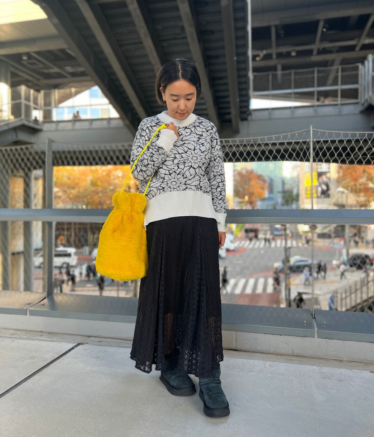 エコファードローストリングバッグ(Mサイズ) イエロー