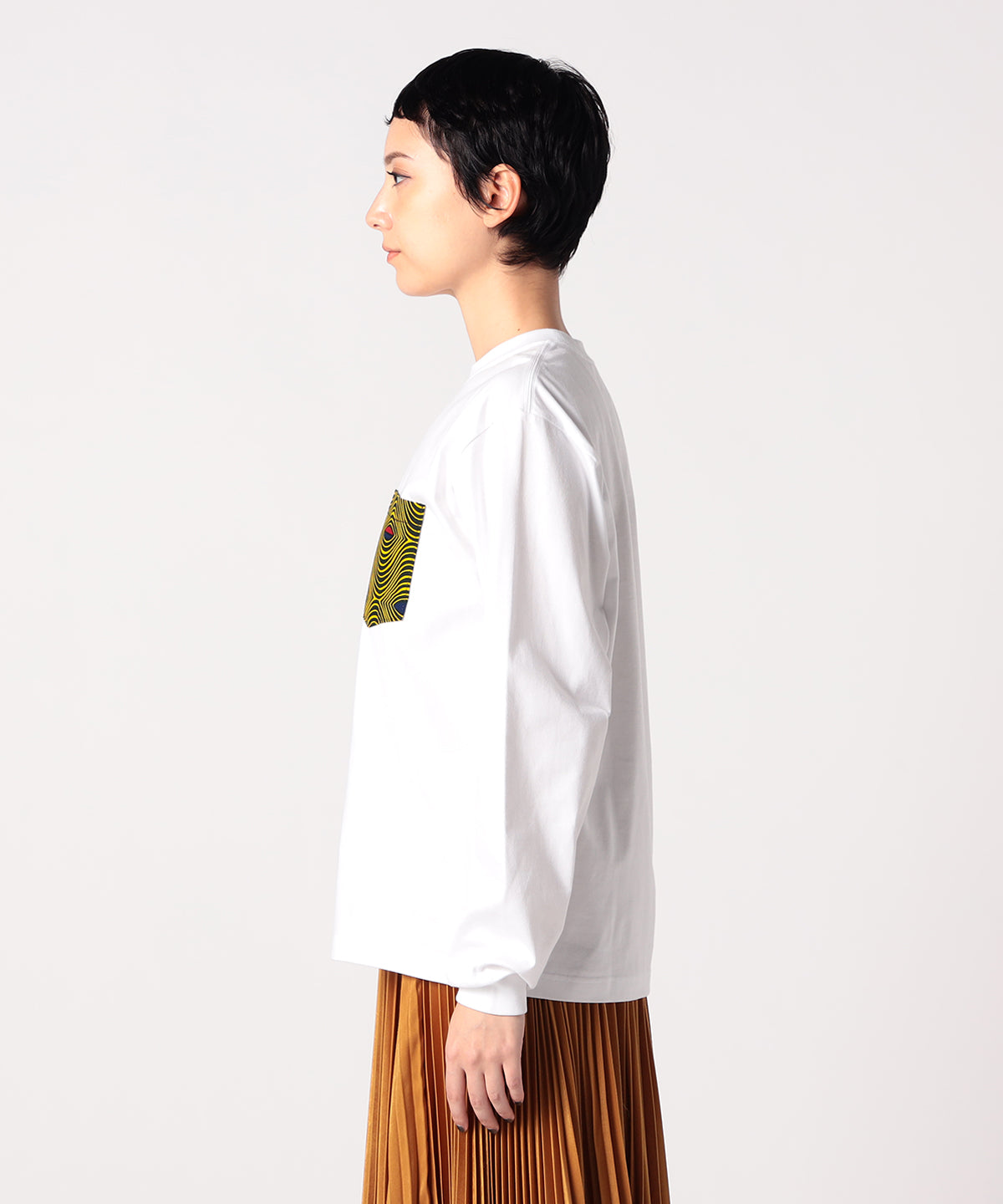 Long Sleeve Pocket T-SHIRTS 002 WHITE