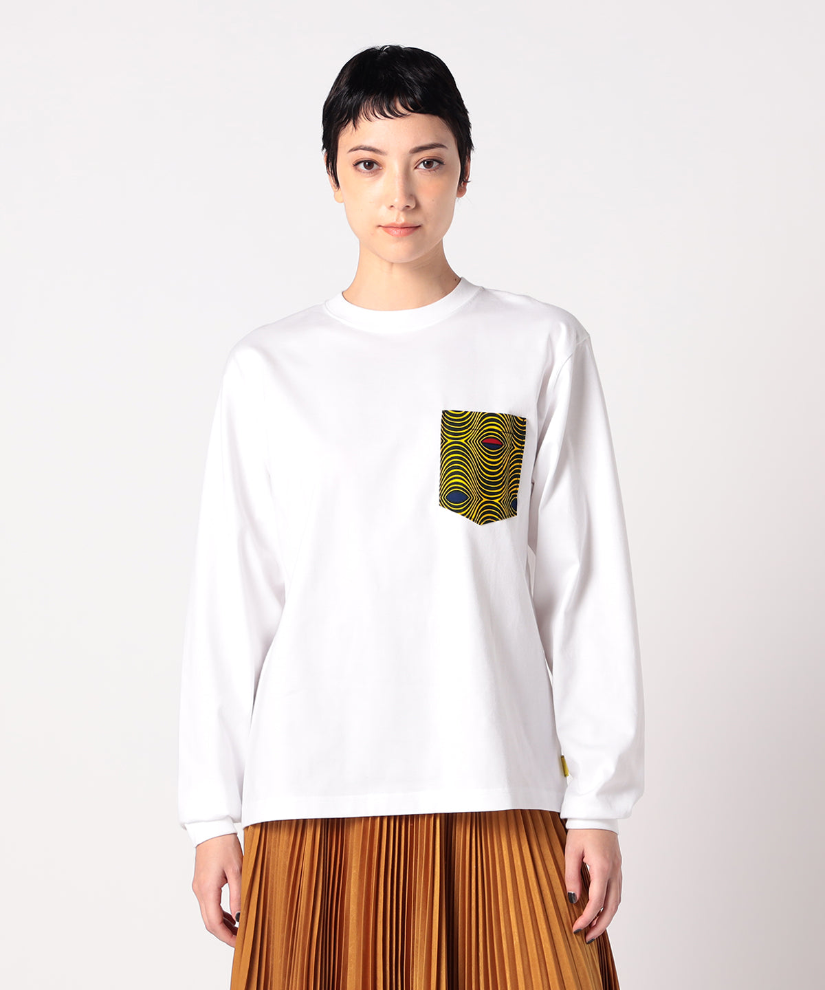 Long Sleeve Pocket T-SHIRTS 002 WHITE