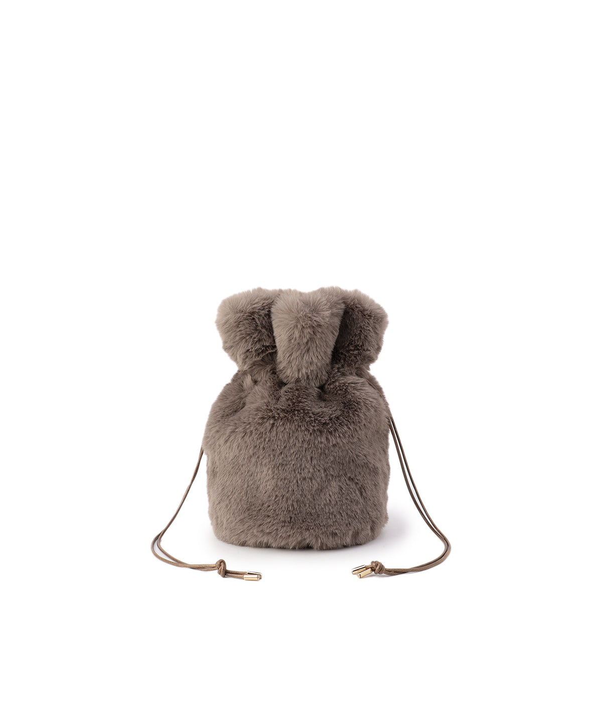 Eco Fur Drawstring Bag (Small) GREIGE