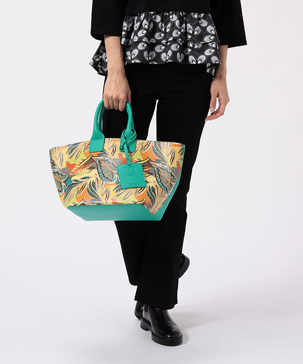 Printed Fake Leather 2Way Handbag (Medium) SAX