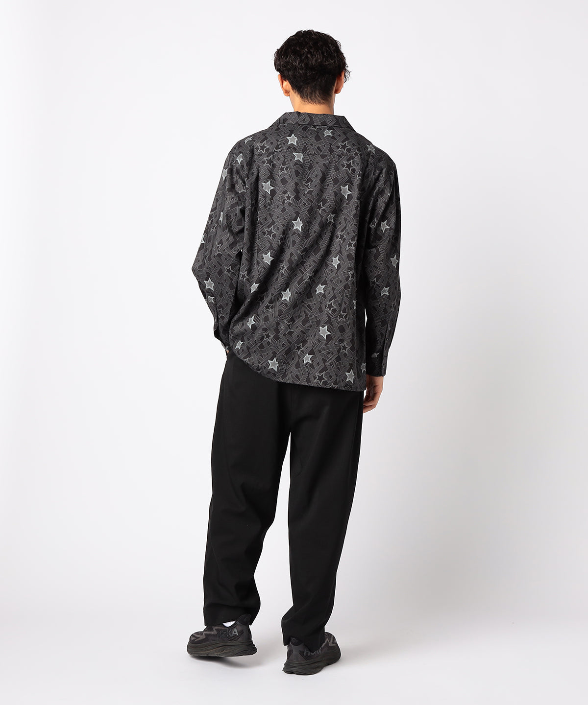 African Textile Long Sleeve Shirt GRAY