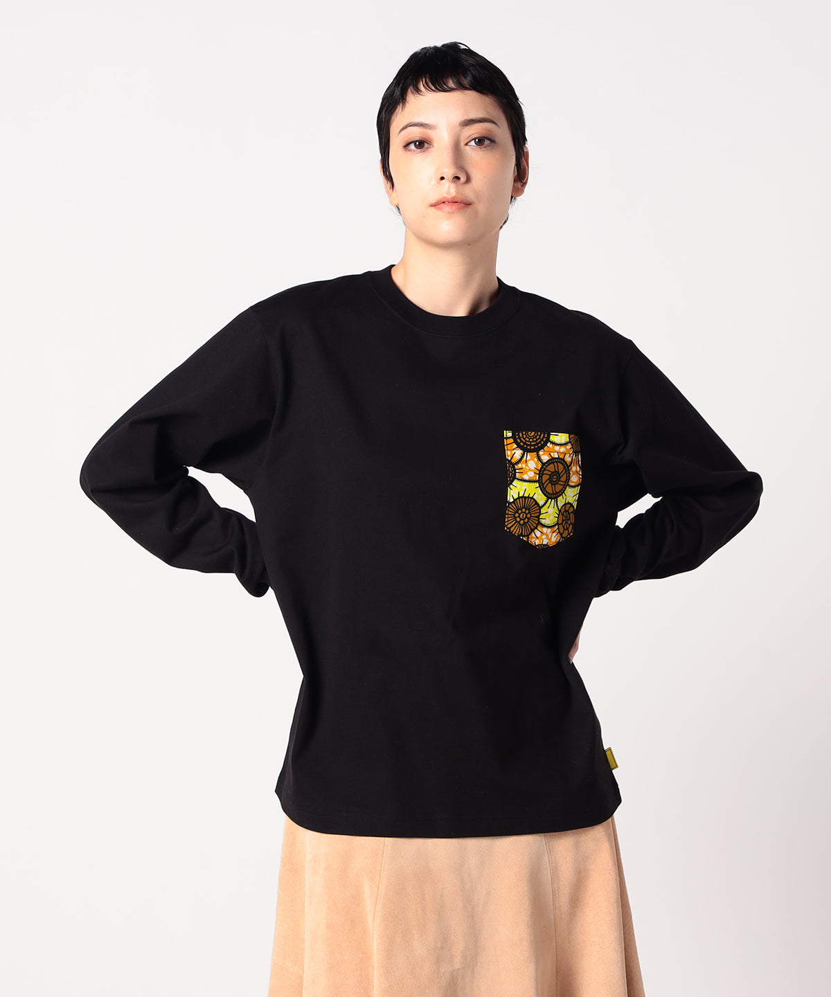 Long Sleeve Pocket T-SHIRTS 006 BLACK