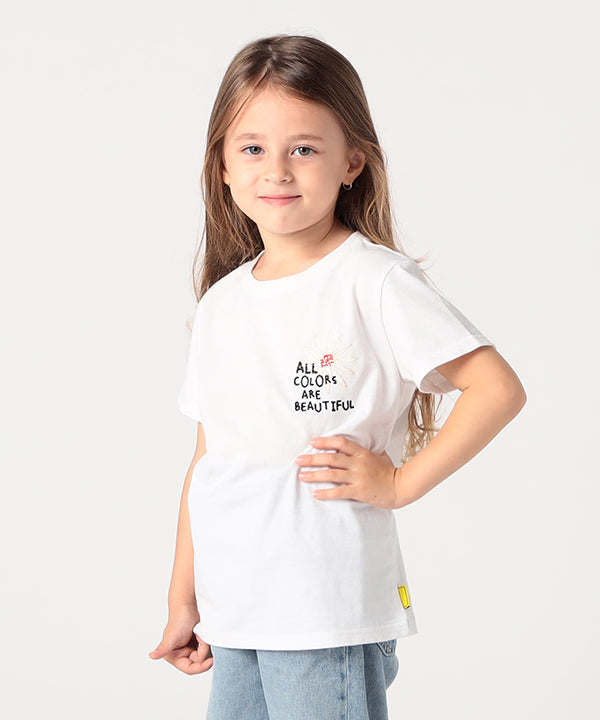 Kids Park T-shirts Embroidery Petals WHITE