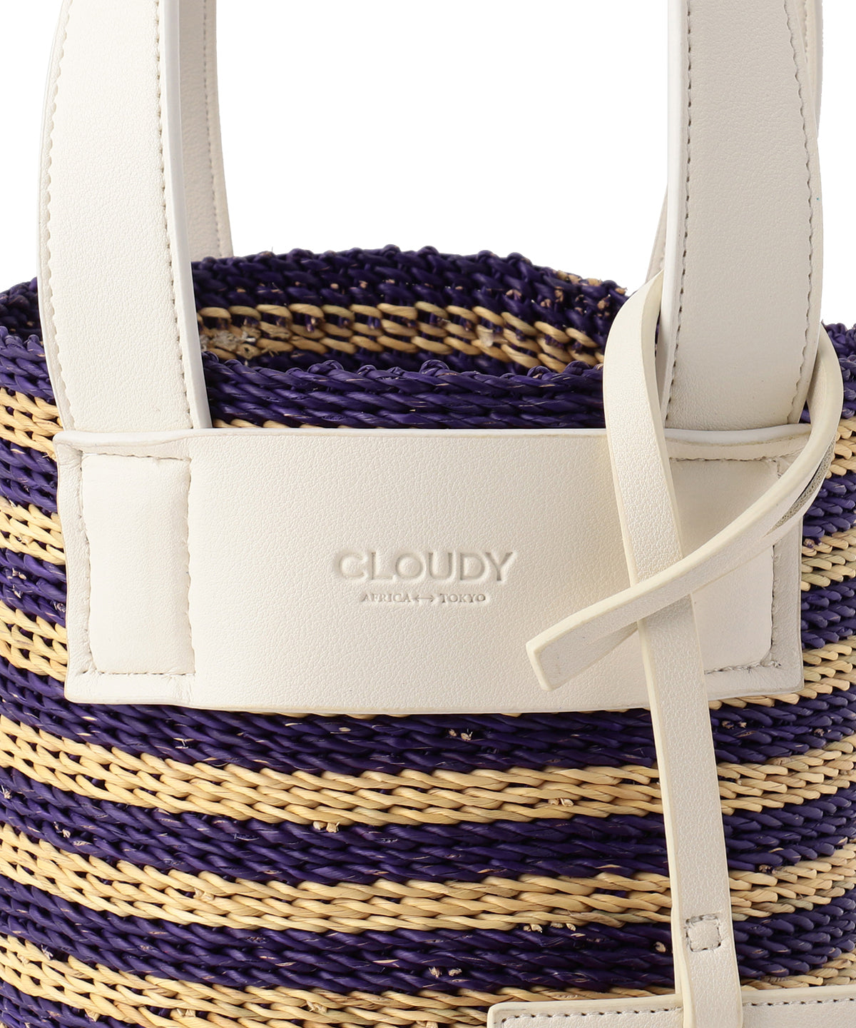 Tube Colored Basket × Fake Leather WHITE3