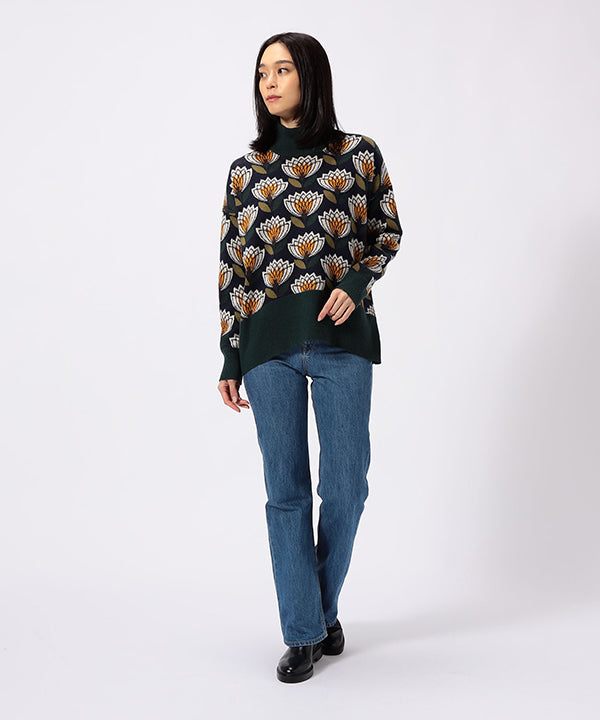 Wool/Nylon Dolman Knit Sweater NAVY