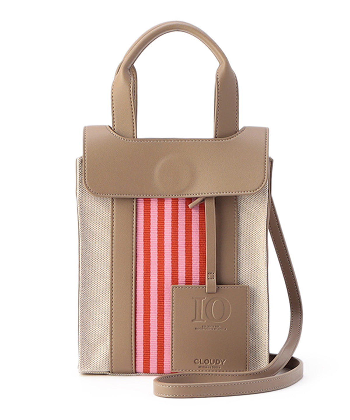 Two Tone Kente Shoulder Bag (Small) GREIGE