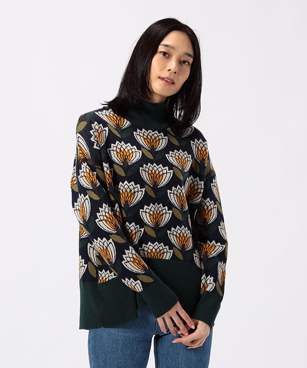 Wool/Nylon Dolman Knit Sweater NAVY