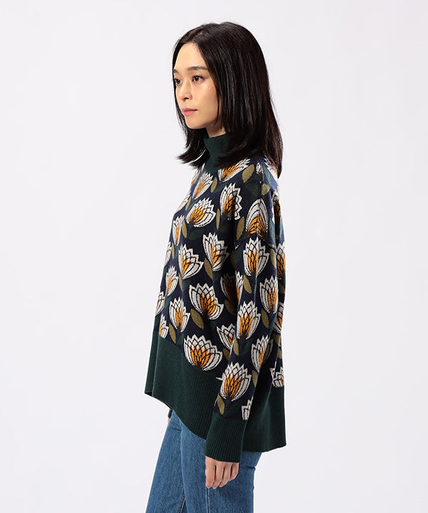 Wool/Nylon Dolman Knit Sweater NAVY