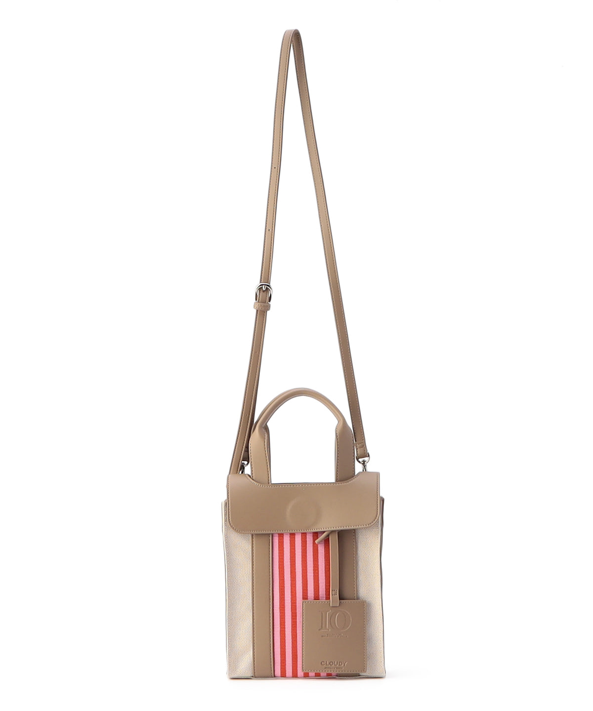 Two Tone Kente Shoulder Bag (Small) GREIGE