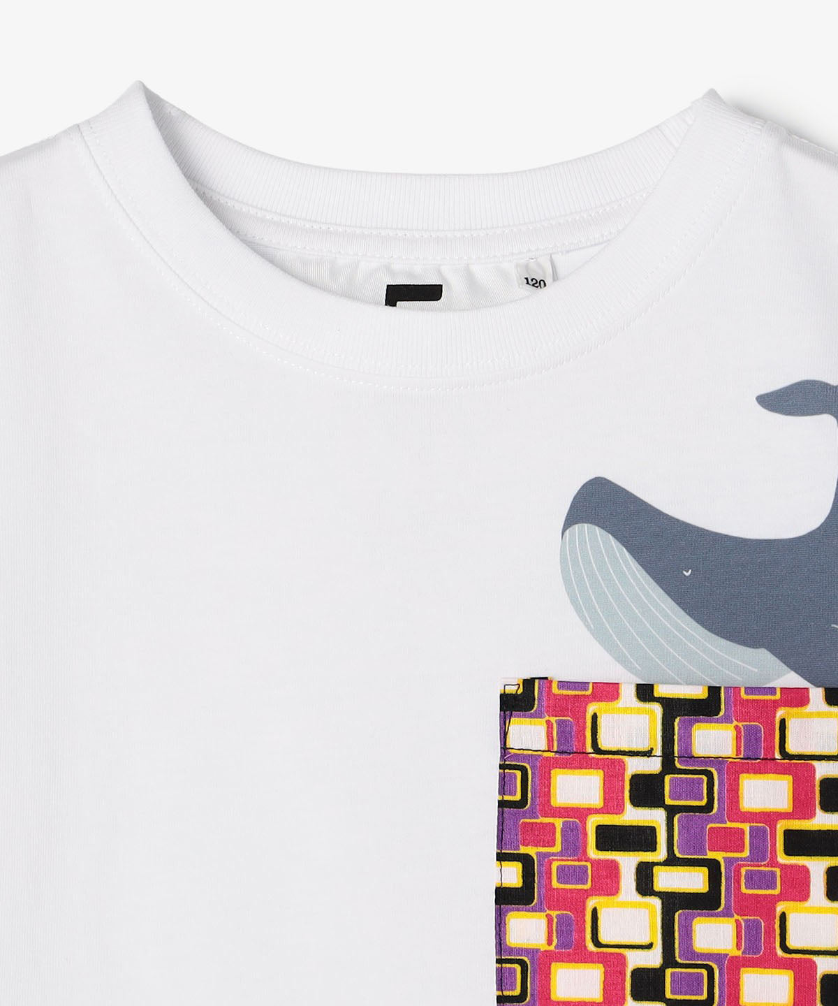 キッズポケットTシャツ Whale WHITE