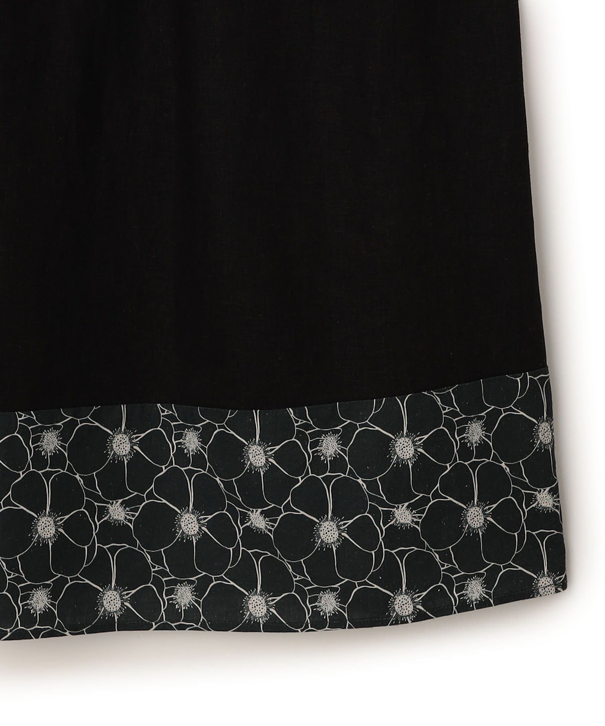 African Textile Hem Nosleeve Onepiece BLACK