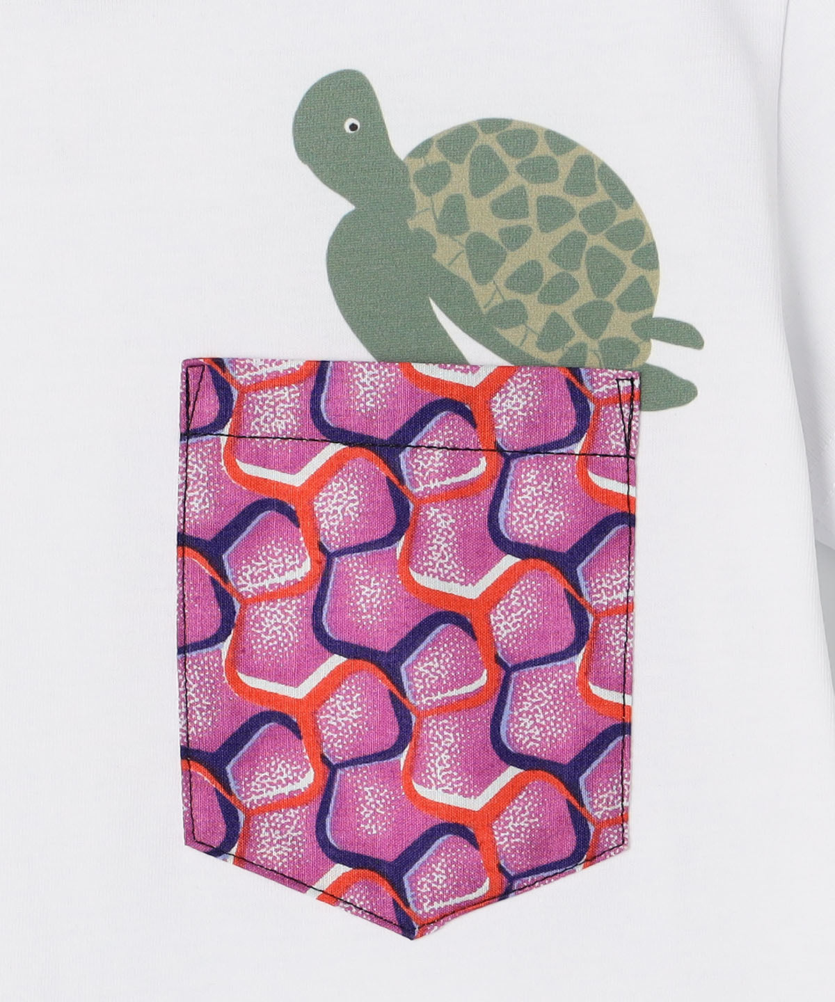 キッズポケットTシャツ Turtle WHITE