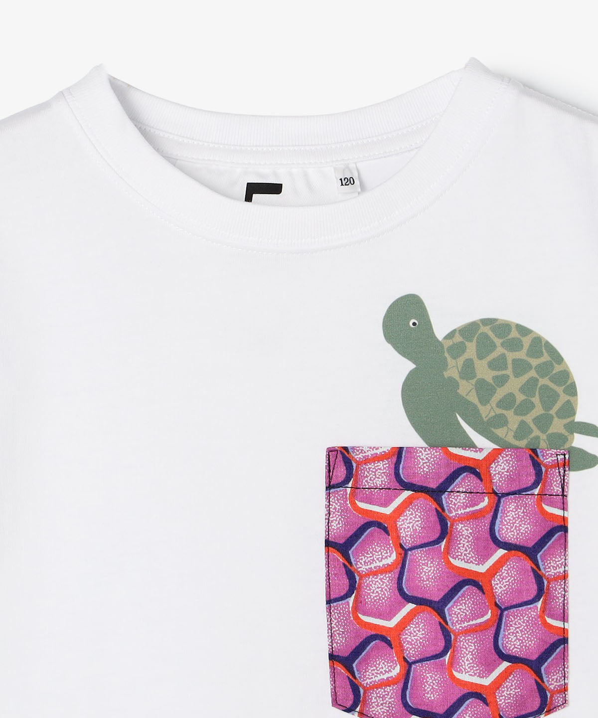 キッズポケットTシャツ Turtle WHITE