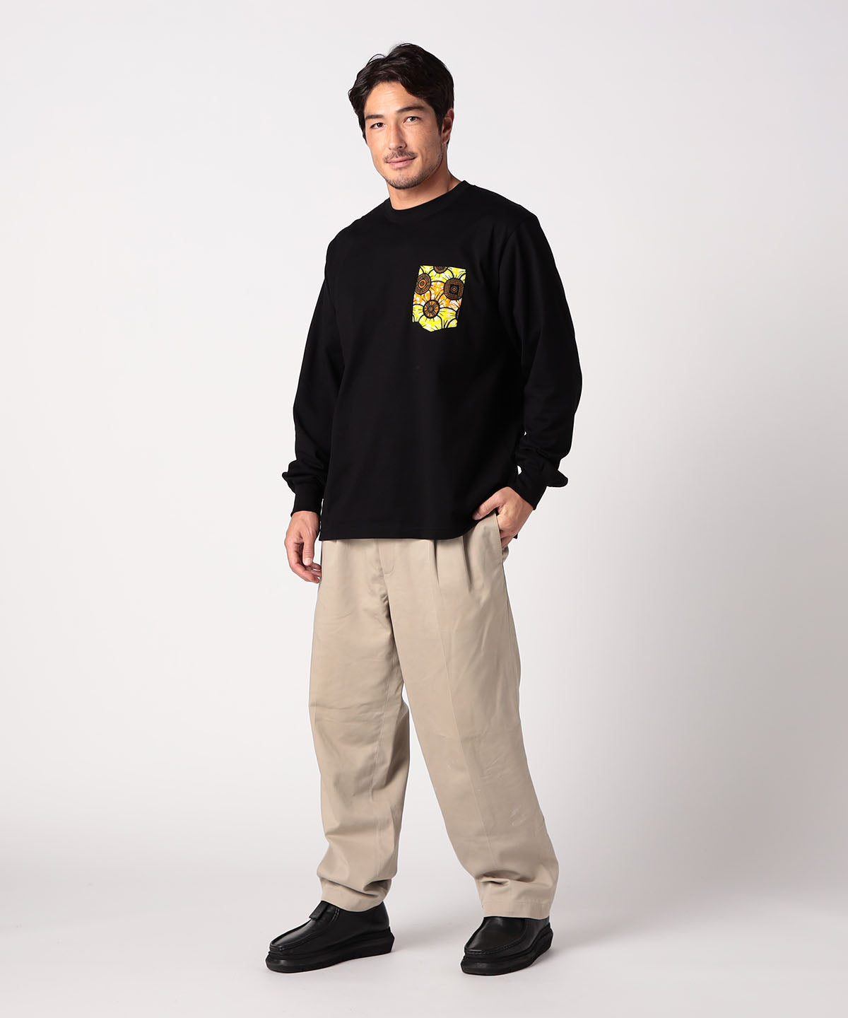 Long Sleeve Pocket T-SHIRTS 006 BLACK