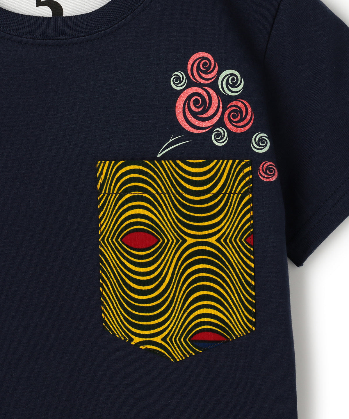 Kids Printed Pocket T-SHIRTS Rose 392 NAVY