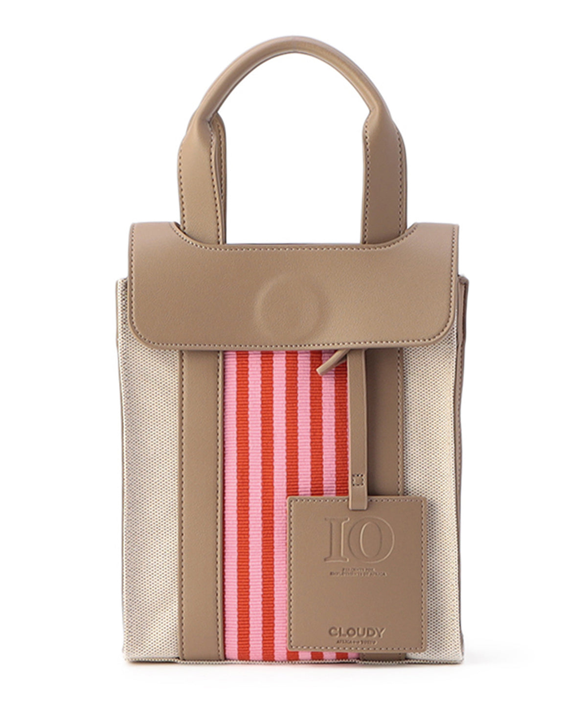 Two Tone Kente Shoulder Bag (Small) GREIGE