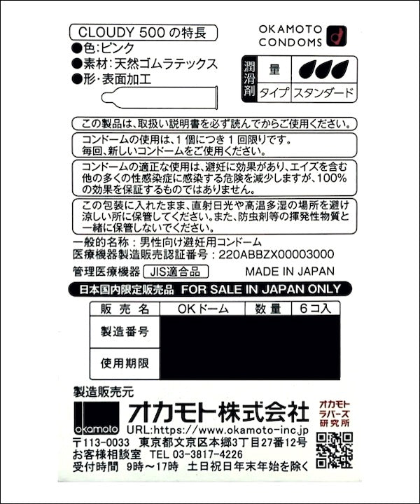 OKAMOTO×CLOUDY collaboration CONDOMS