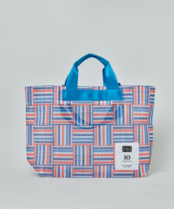 African Textile Mesh Tote Bag(Medium) BLUE