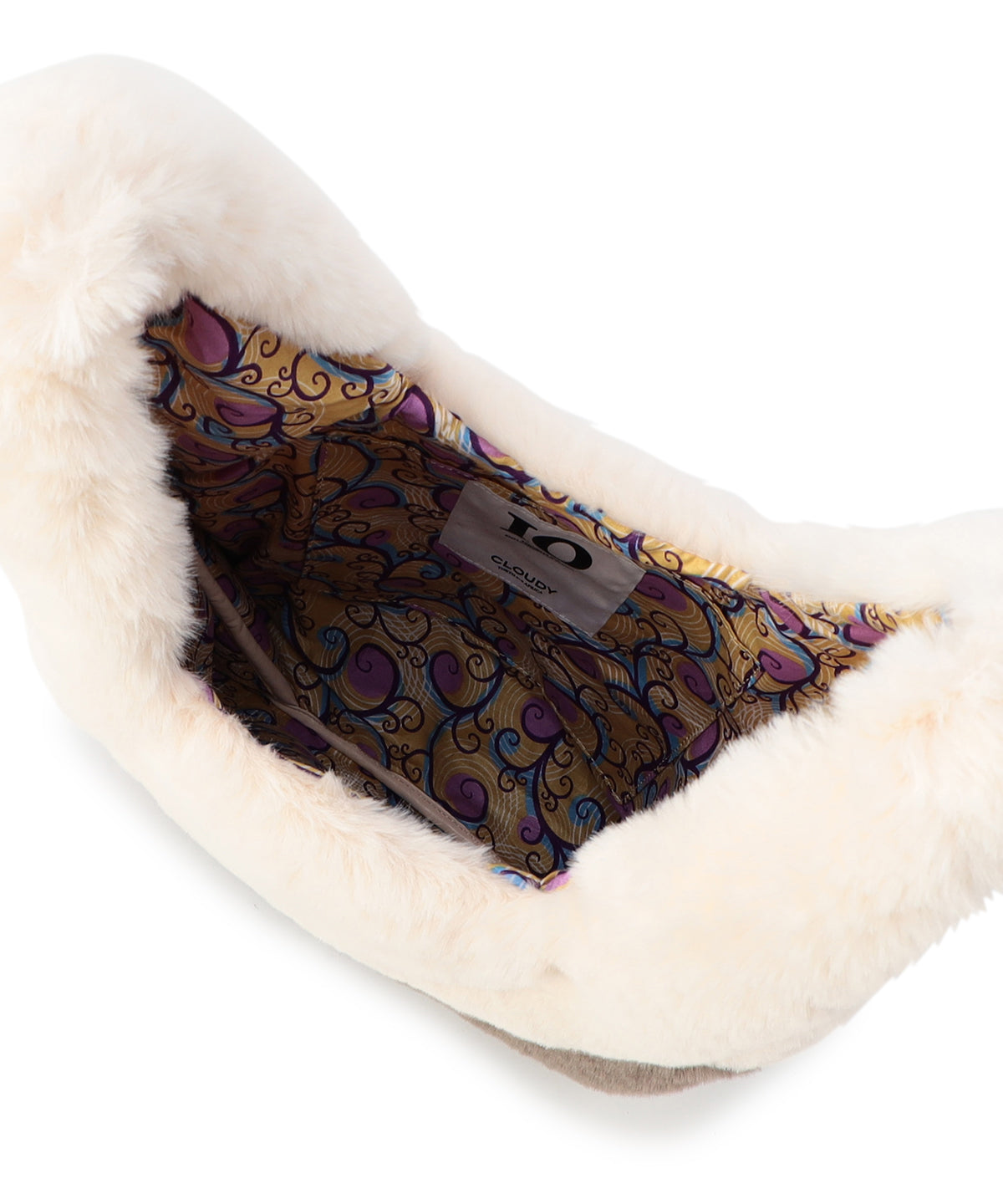 Eco Fur Convenience Bag(Medium) OFF-WHITE×GREIGE