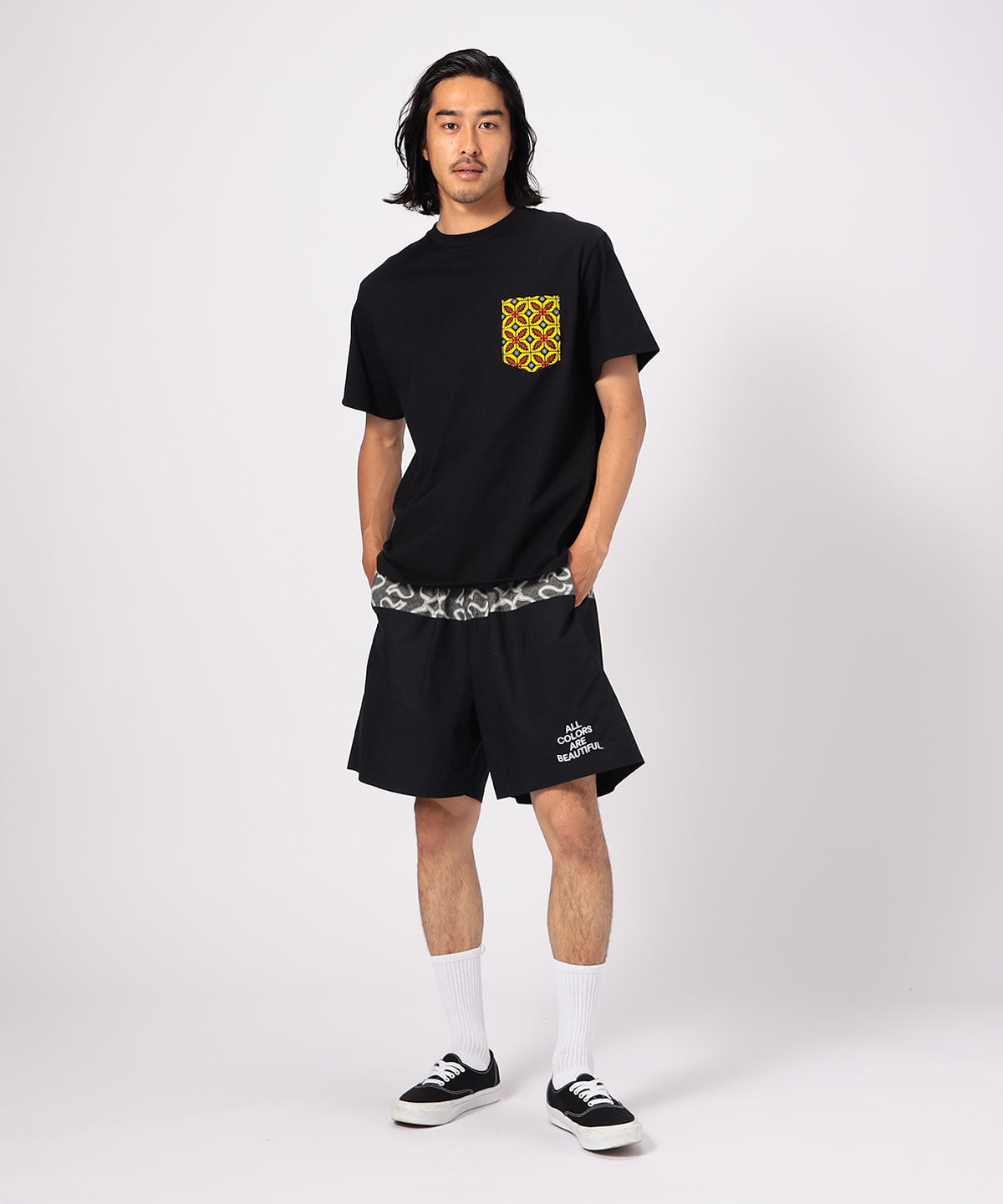 Pocket T-SHIRTS Uneck 382 BLACK