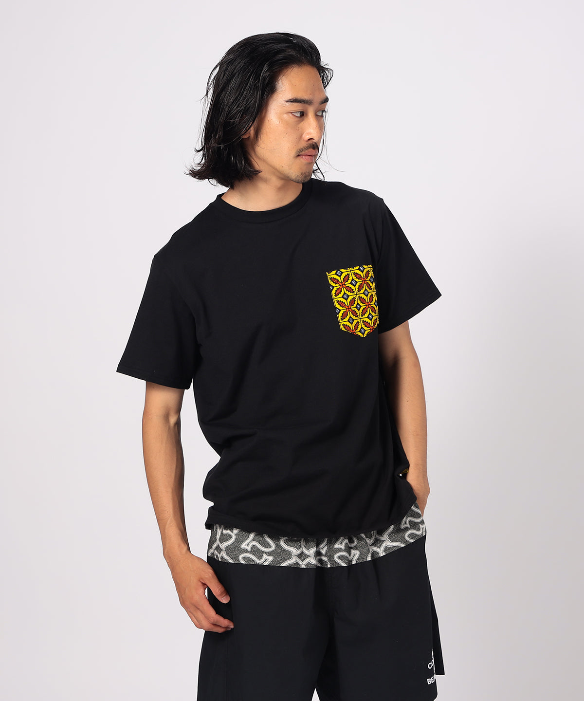 Pocket T-SHIRTS Uneck 382 BLACK