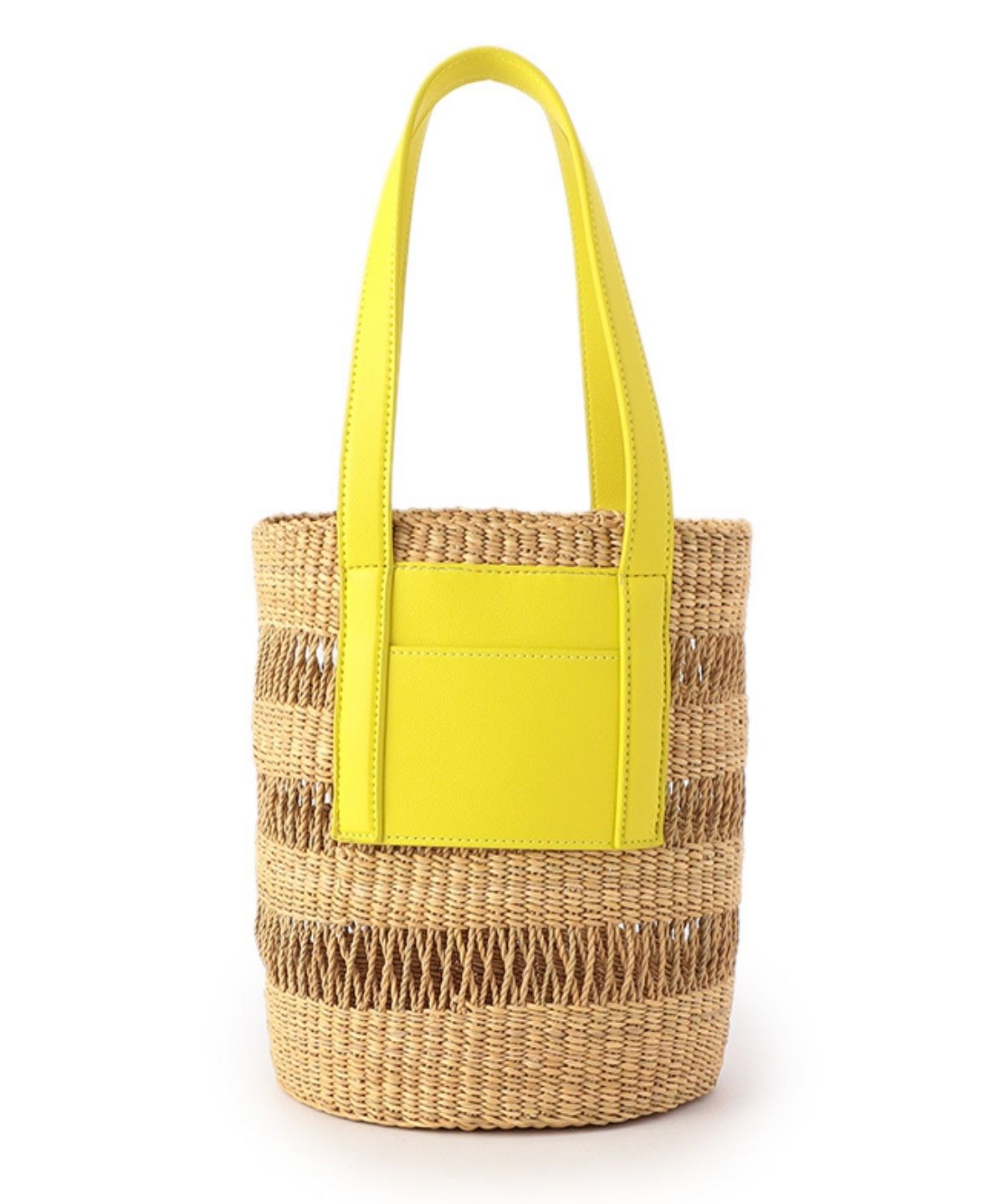 Pocket Handle Mesh Tube Basket YELLOW