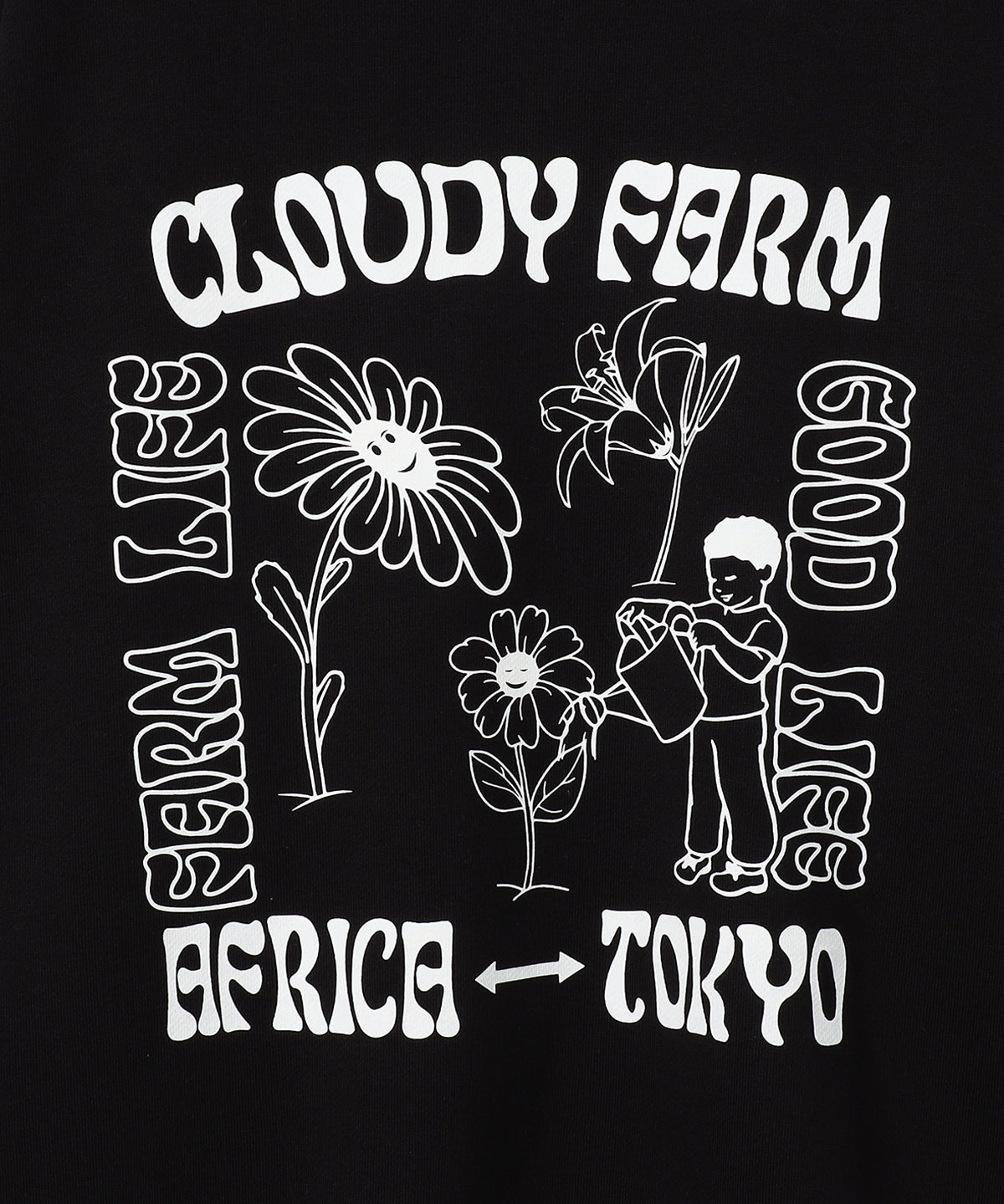 スウェットパーカー CLOUDY FARM ブラック
