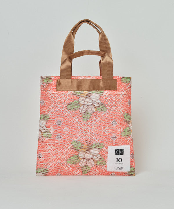 African Textile Mesh Tote Bag (Small) BROWN
