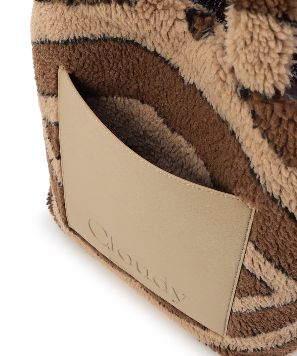 ボアトートバッグ ブラウン