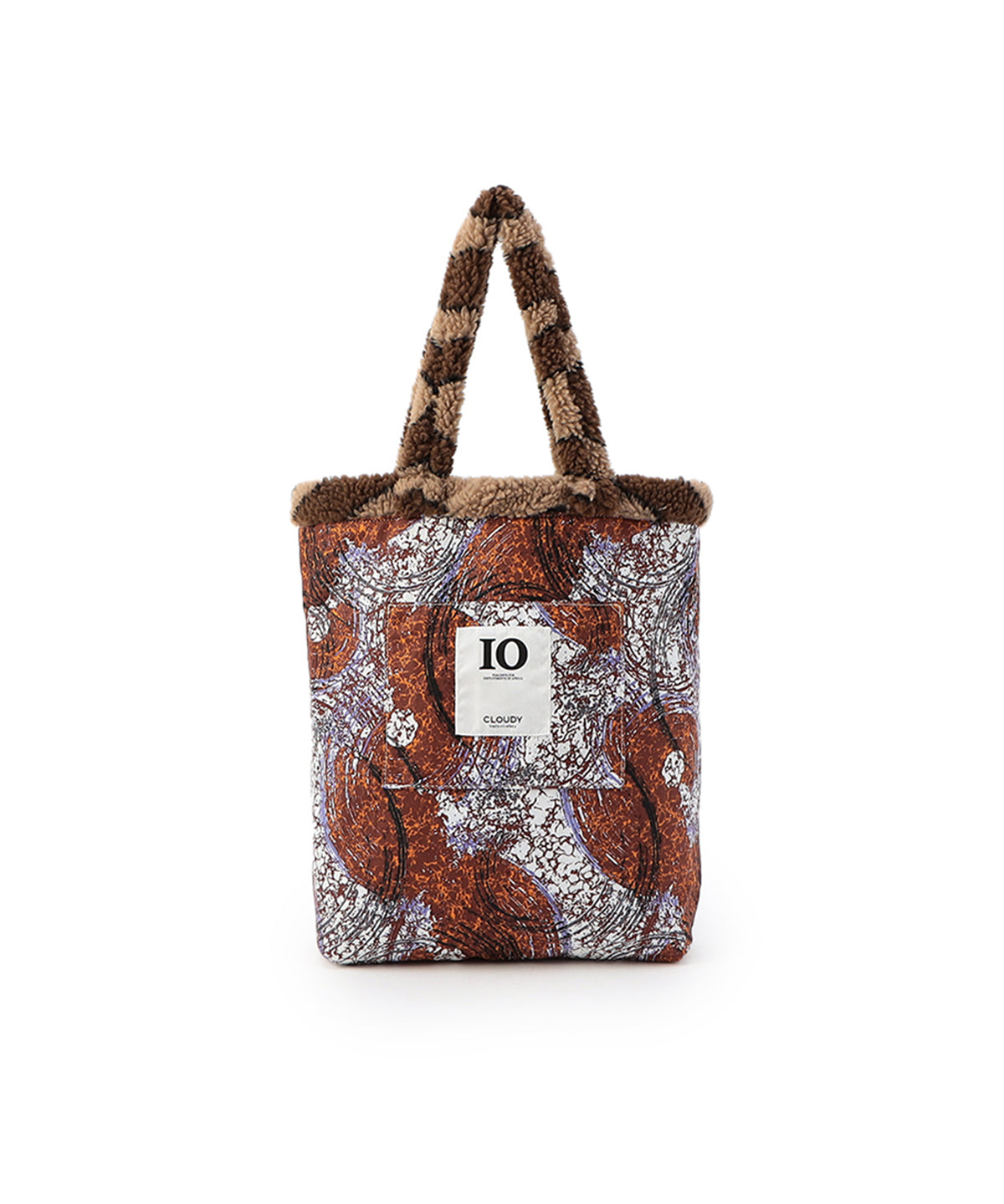 ボアトートバッグ ブラウン