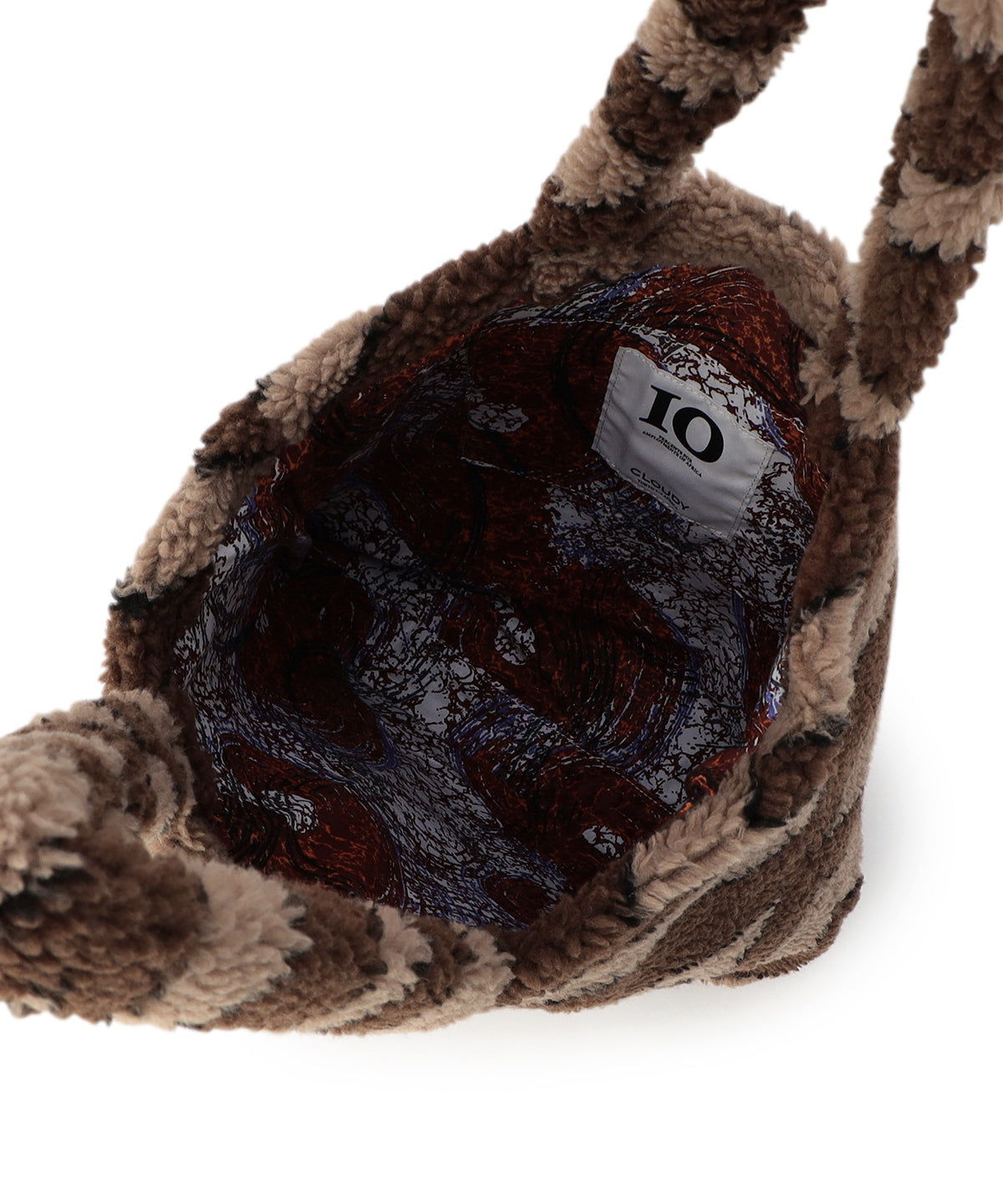 ボアトートバッグ ブラウン