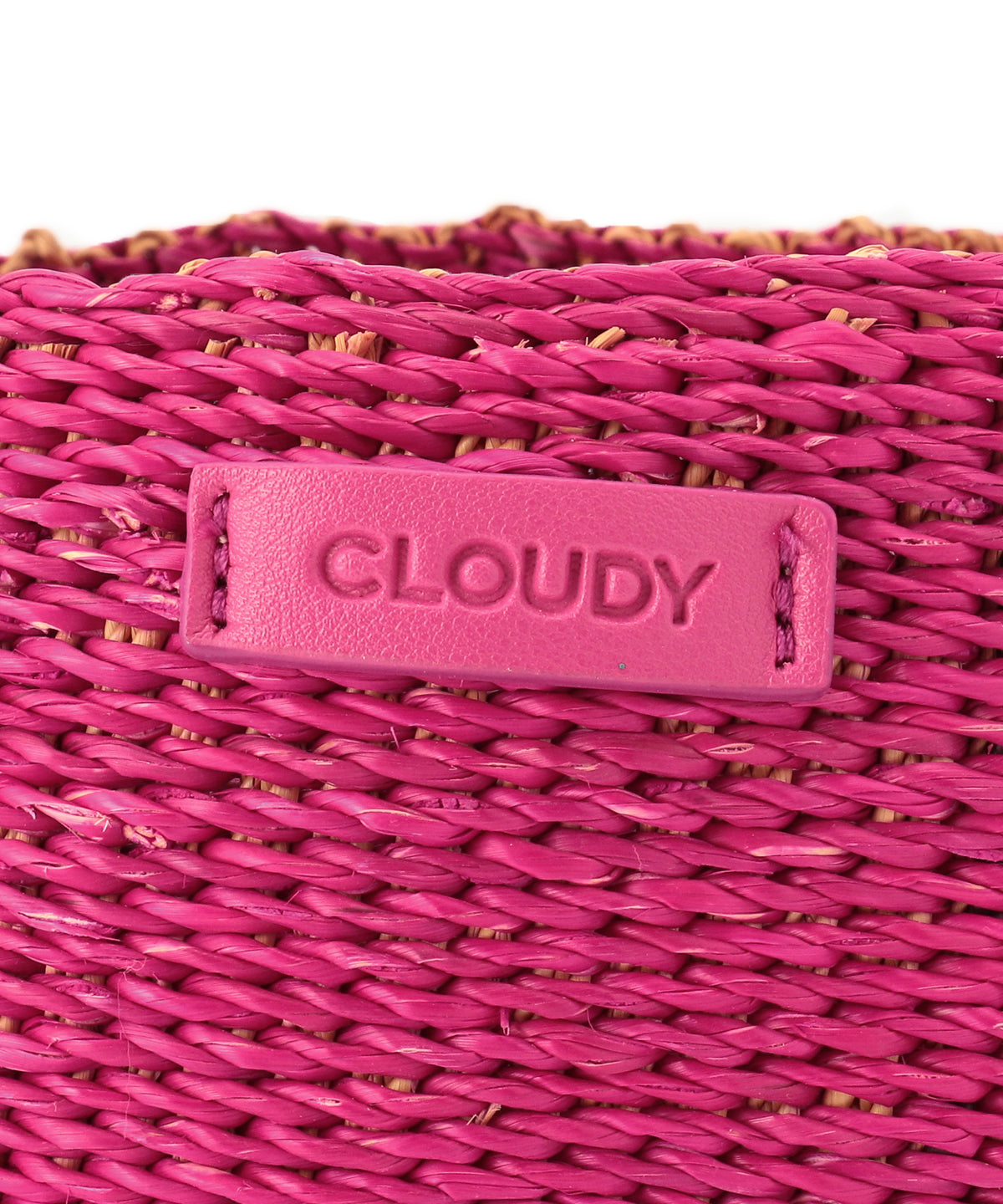 Fringed Handle Colored Tube Basket PINK × PINK