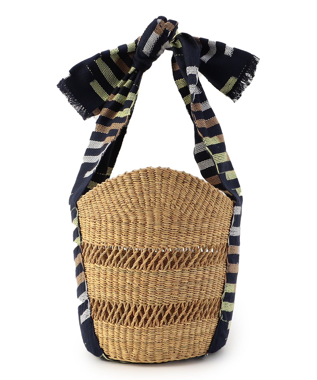 Kente Handle Wing Basket (Small) NATURAL