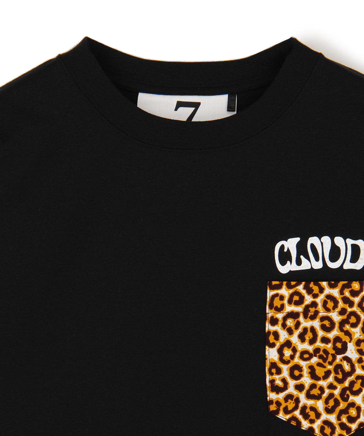 プリント入りポケットロングTシャツ 206 ブラック