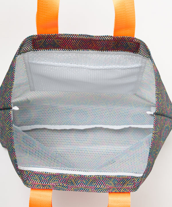 African Textile Mesh Tote Bag(Medium) BLUE
