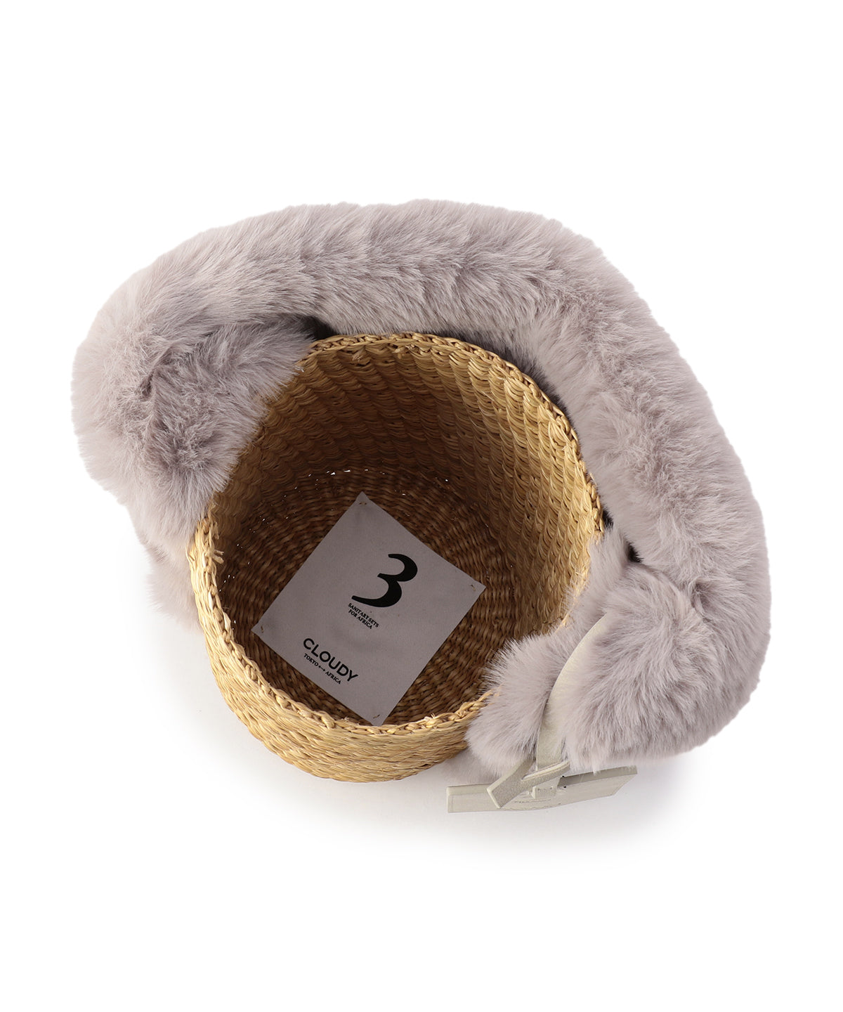 エコファーハンドルバスケット グレー