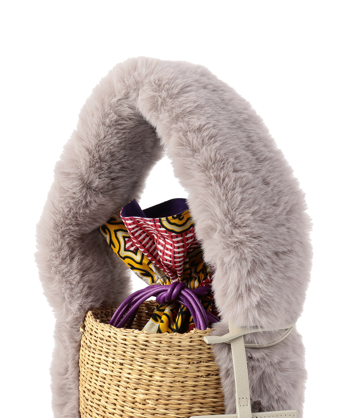 エコファーハンドルバスケット グレー