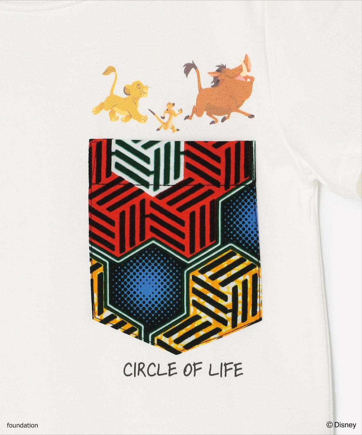 キッズポケットTシャツ SIMBA,TIMON,PUMBAA WHITE