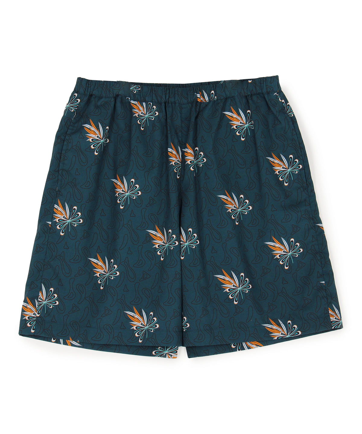 African Textile Shorts BLUE "羽音"