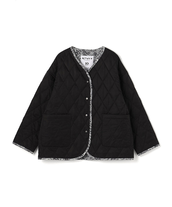 Recycled Reversible Quilting Jacket BLACK