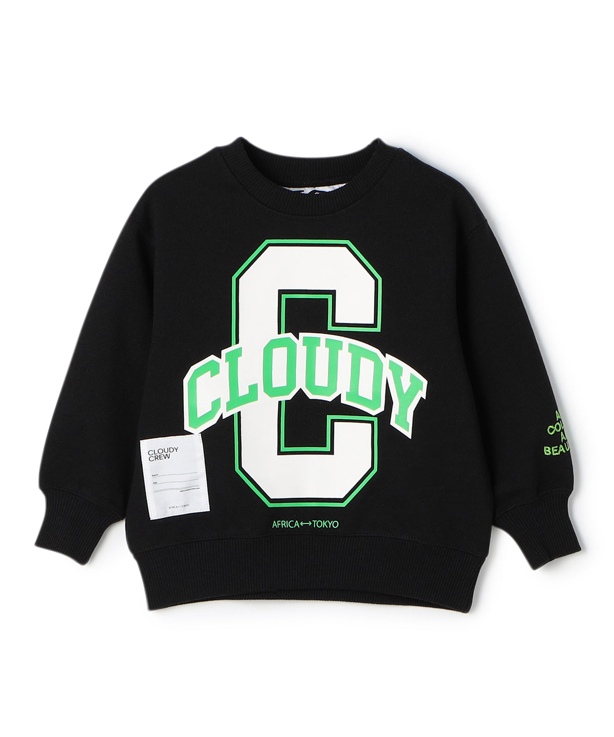 Kids Recycle Sweat Shirts Big-C BLACK