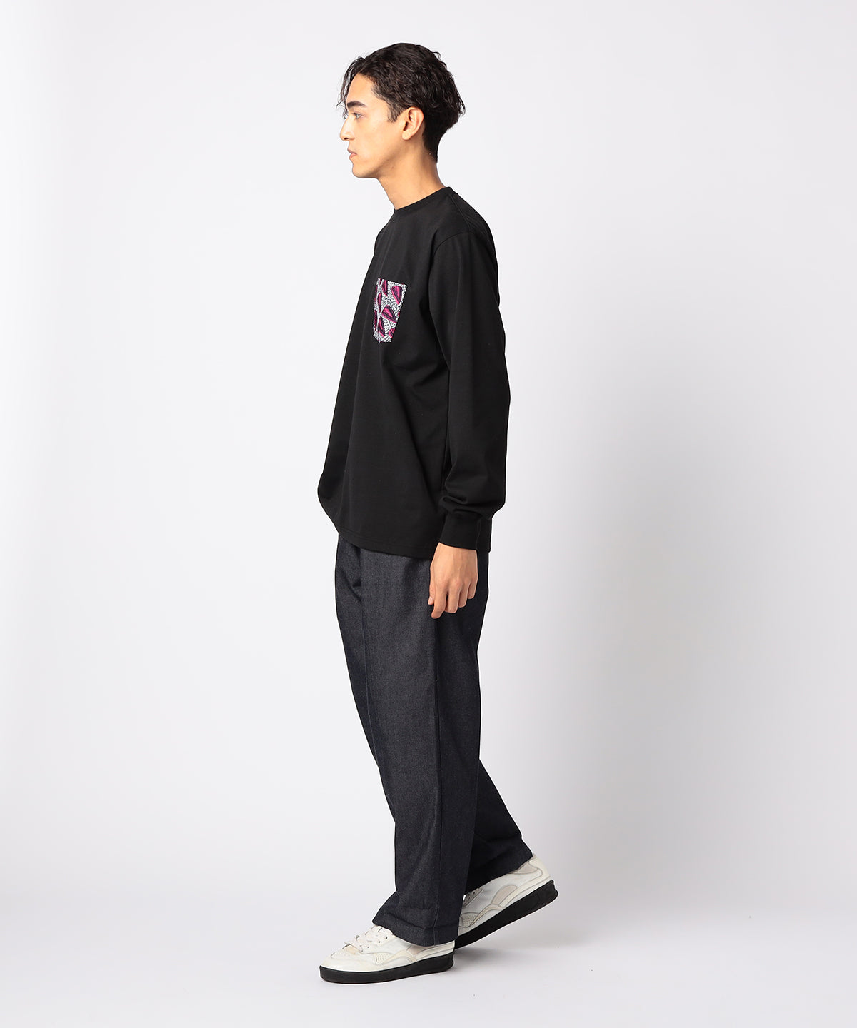 ポケットロングTシャツ 108 BLACK